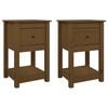 vidaXL S&auml;ngbord 2 st honungsbrun 40x35x61,5 cm massiv furu