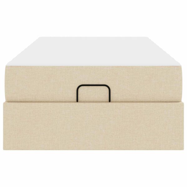 vidaXL S&auml;ngram med madrass med madrass 2 pcs Kr&auml;m tyg