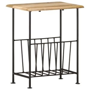 vidaXL Tidningsst&auml;ll 40x30x50 cm massivt mangotr&auml; och st&aring;l