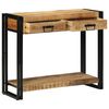 vidaXL Konsolbord med l&aring;da Brun 90 x 33 x 75 cm Massivt mangotr&auml;