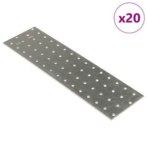 vidaXL H&aring;lplatta 20 st 2 mm 300x80 mm galvaniserat st&aring;l