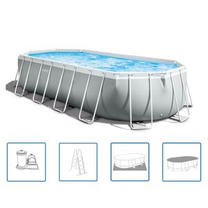 Intex Pool med tillbeh&ouml;r Prism Frame oval 610x305x122 cm 26798GN