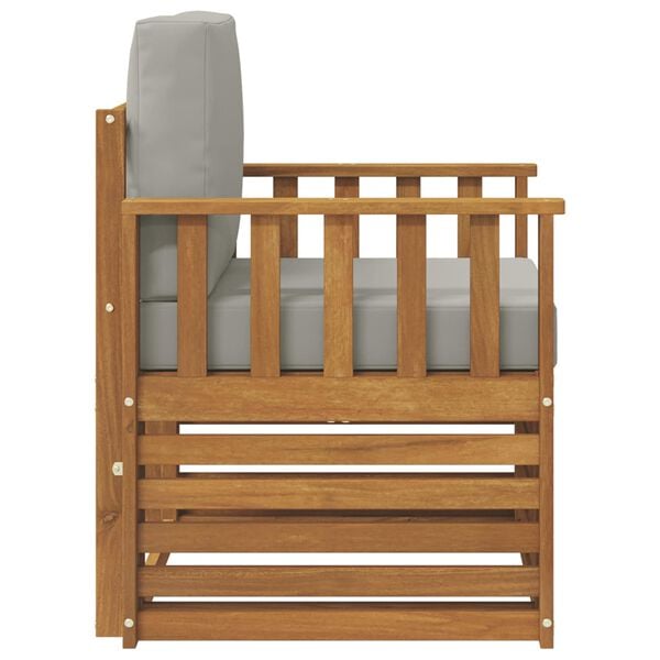 vidaXL Utomhussoffset med kudde Naturf&auml;rg 71 x 63 x 73 cm