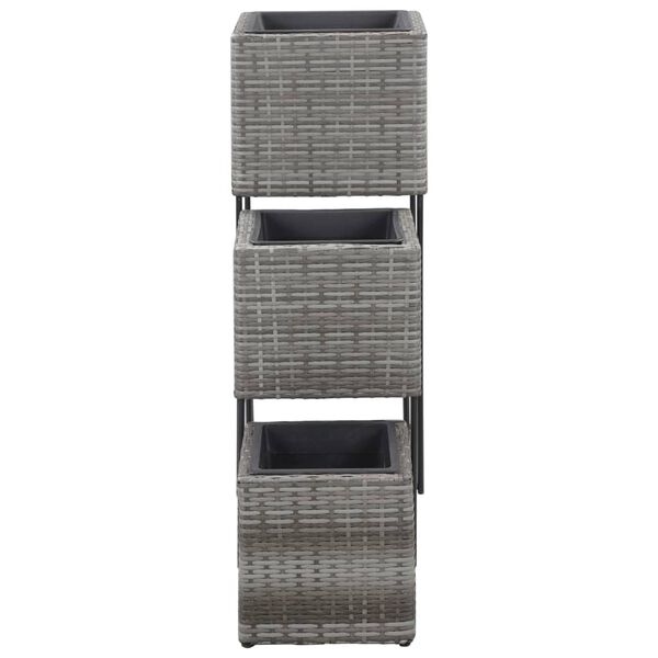 vidaXL Blomkrukor upph&ouml;jda 3 st konstrotting gr&aring;