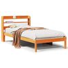 vidaXL S&auml;ngram med huvudgavel vaxbrun 75x190 cm massiv furu