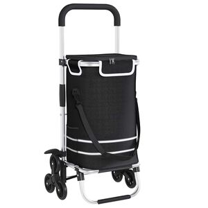 vidaXL Shoppingvagn Svart 47 x 39 x 100,5 cm Oxford tyg