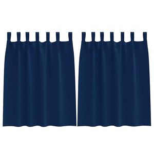 vidaXL M&ouml;rkl&auml;ggningsgardiner med Ringar 2 pcs M&ouml;rkbl&aring; 140 x 140 cm