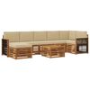 vidaXL Utomhussoffset 7 pcs Naturlig Massivt akaciatr&auml; och polyester