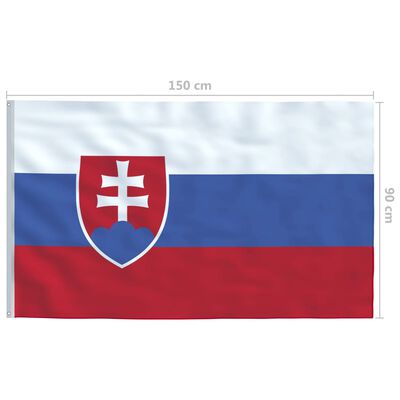 vidaXL Slovakiens flagga och flaggstång i aluminium 6 m