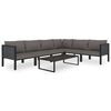 vidaXL Loungegrupp 7 delar med dynor konstrotting antracit