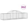 vidaXL Gabioner b&aring;gformade 12 st 200x50x40/60 cm galvaniserat j&auml;rn