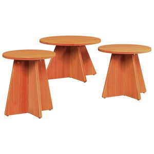 vidaXL Kaffeebord 3 st Vaxbrun 49 x 49 x 30 cm