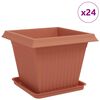 vidaXL V&auml;xtkrukor 24 st Murgr&ouml;n Plast