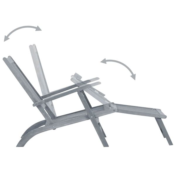 vidaXL D&auml;ckstol med fotst&ouml;d och dyna massivt akaciatr&auml;