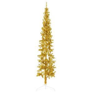 vidaXL Smal halv plastgran med stativ guld 210 cm