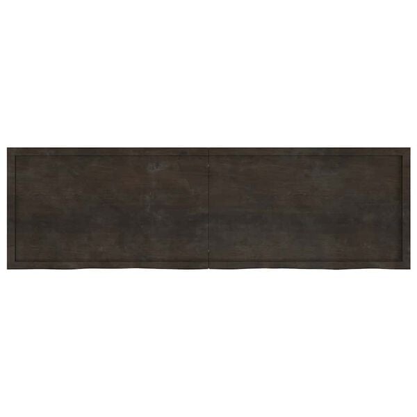 vidaXL V&auml;gghylla m&ouml;rkbrun 200x60x(2-4) cm behandlad massiv ek