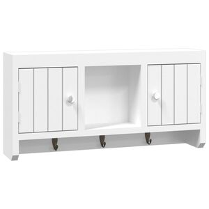 vidaXL Nyckelsk&aring;p vit 40x8,5x20 cm konstruerat tr&auml; och st&aring;l