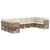 vidaXL Tr&auml;dg&aring;rdsoffset 10 pcs Beige konstrotting