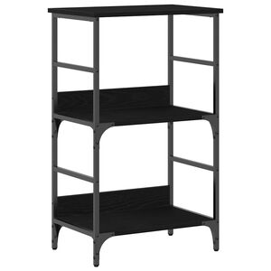 vidaXL Hyllsystem 2 niv&aring;er 50 x 33 x 82 cm Konstruerat tr&auml; Svart Ek