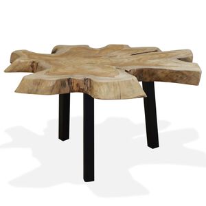 vidaXL Soffbord i &auml;kta teak 80x70x38 cm