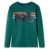 vidaXL T-shirt med l&aring;nga &auml;rmar f&ouml;r barn m&ouml;rkgr&ouml;n 128