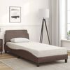 vidaXL Bed with Mattress "Dover" Brown 90x200 cm Faux Leather