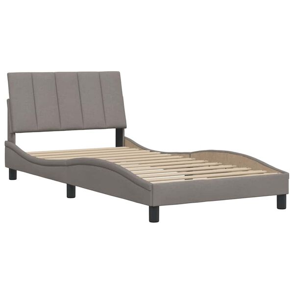 vidaXL Bed Frame without Mattress "Hanko" Taupe 100x200 cm Fabric