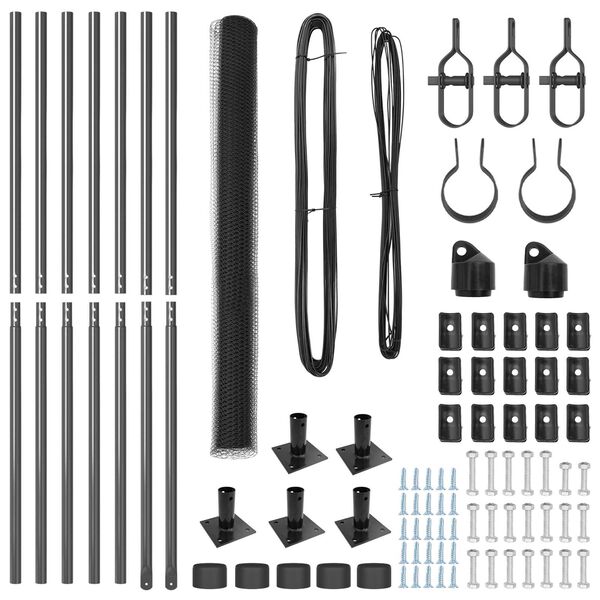 vidaXL St&auml;ngselstolpe Gr&aring; 10 x 1,5 m (25 mm n&auml;t) St&aring;l och PVC