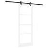 vidaXL Skjutd&ouml;rr Vit 83 x 211 cm Massivt talltr&auml; och glas