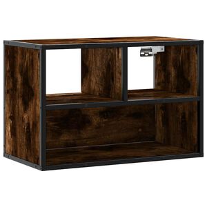 vidaXL Tv-b&auml;nk r&ouml;kf&auml;rgad ek 60x31x39,5 cm konstruerat tr&auml; och metall