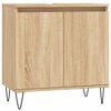 vidaXL Badrumssk&aring;p sonoma-ek 58x33x60 cm konstruerat tr&auml;