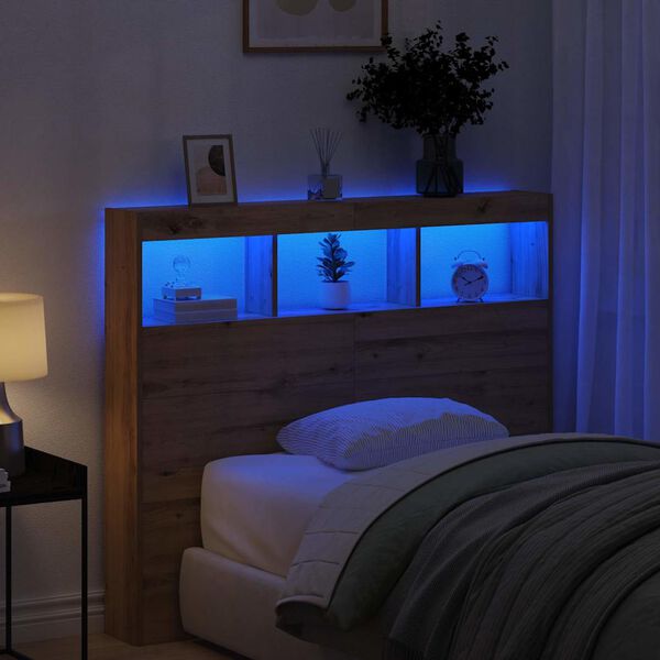 vidaXL Huvudgavel Artisan Ek 120 x 17 x 102 cm Konstruerat trä