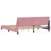 vidaXL Bed Frame with LED without Mattress "Hanko" Pink 200x200 cm Velvet