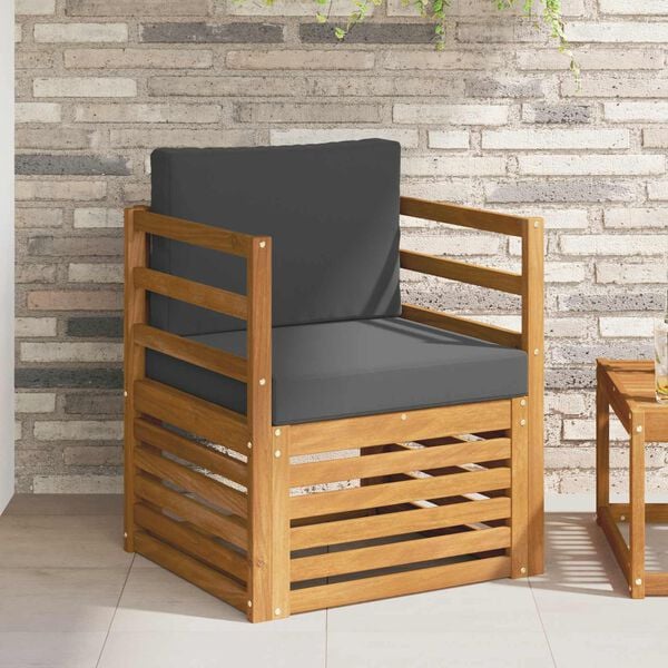 vidaXL Utomhussoffset Massivt akaciatr&auml; och polyester Naturf&auml;rg