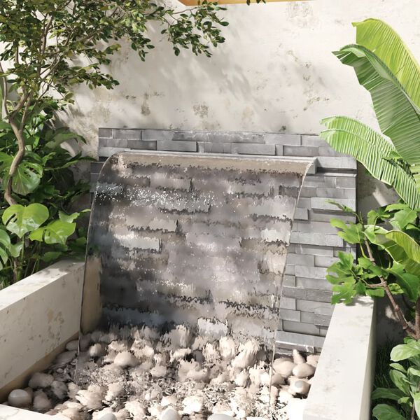 vidaXL Rektangulär poolfontän rostfritt stål 110 cm