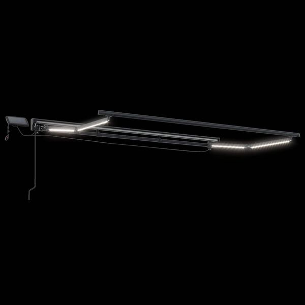 vidaXL Manuell markisram med LED-lampor Antracit 3 x 2 m Aluminium