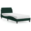 vidaXL Bed with Mattress "Dover" Dark Green 90x200 cm Velvet