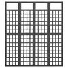 vidaXL Rumsavdelare/Spaljé 4 paneler massiv gran svart 161x180 cm
