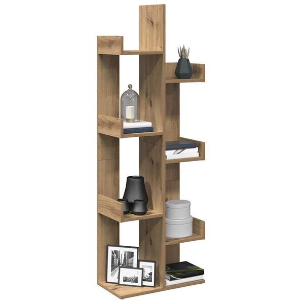 vidaXL Bokhylla artisan ek 48x25,5x140 cm konstruerat trä