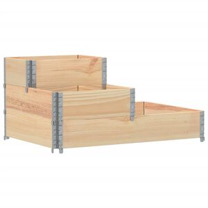 vidaXL Pallkrage 3 niv&aring;er 120x80 cm massiv furu