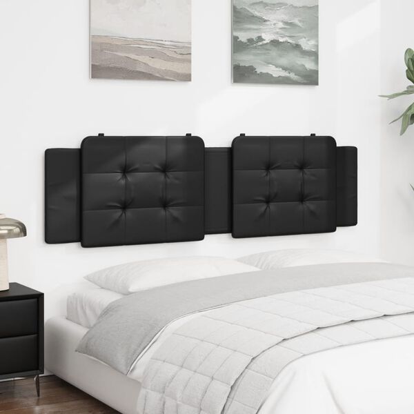 vidaXL Headboard Cushion "Zadar" Black 180 cm Faux Leather