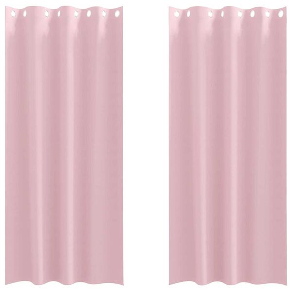 vidaXL Mörkläggningsgardiner med Ringar 2 pcs Babyrosa 260 x 140 cm