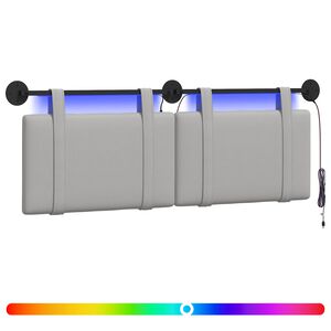 vidaXL H&auml;ngande s&auml;nggavel Med LED-lampa Moln Gr&aring; Tyg