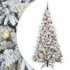 vidaXL Plast Hingad Julgran med 300 LED-lampor Vit 180 cm PE och PVC