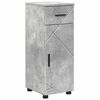 vidaXL Badrumssk&aring;p Betonggr&aring; 30 x 35 x 80 cm Konstruerat tr&auml; & Metall