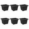 vidaXL Kvadratisk Blomkruka 6 st Svart 23 x 23 x 17,5 cm Plast