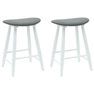 vidaXL Matstolar 2 pcs Vit 46 x 37 x 63 cm Massiv Gummitr&auml;