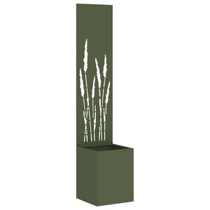 vidaXL Tr&auml;dg&aring;rds integritetssk&auml;rm Fiskfj&auml;ll Olivgr&ouml;n 32 x 32 x 150 cm