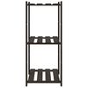 vidaXL Förvaringshylla 3 hyllplan svart 60x38x90 massiv furu