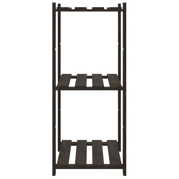 vidaXL Förvaringshylla 3 hyllplan svart 60x38x90 massiv furu